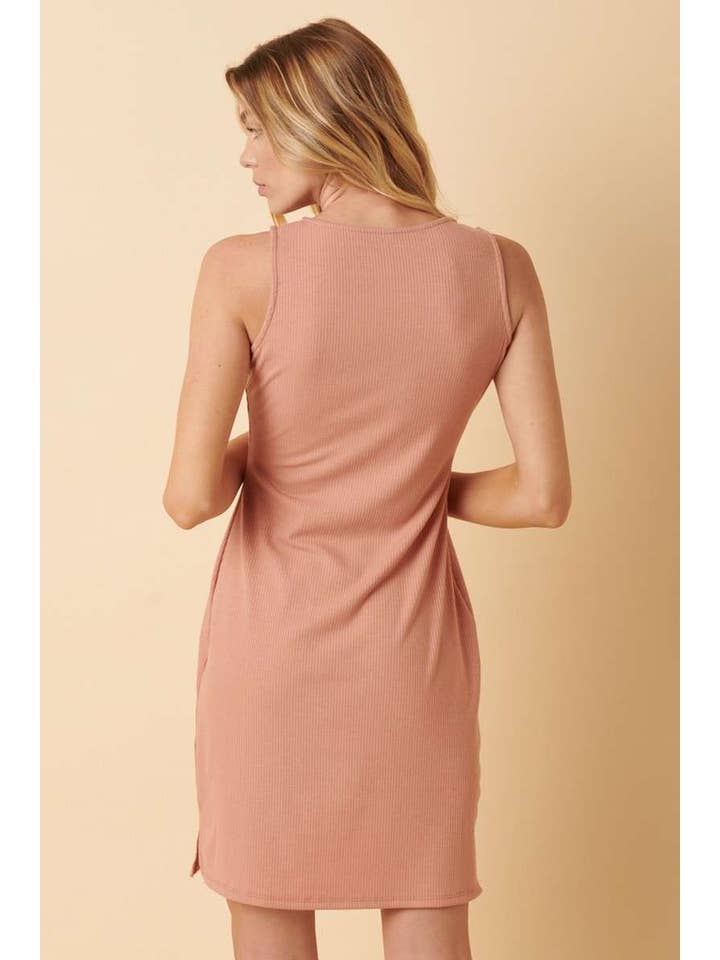 mittoshop - Vente Robe – femme - MINI-ROBE DÉBARDEUR EN TRICOT CÔTELÉ D17369