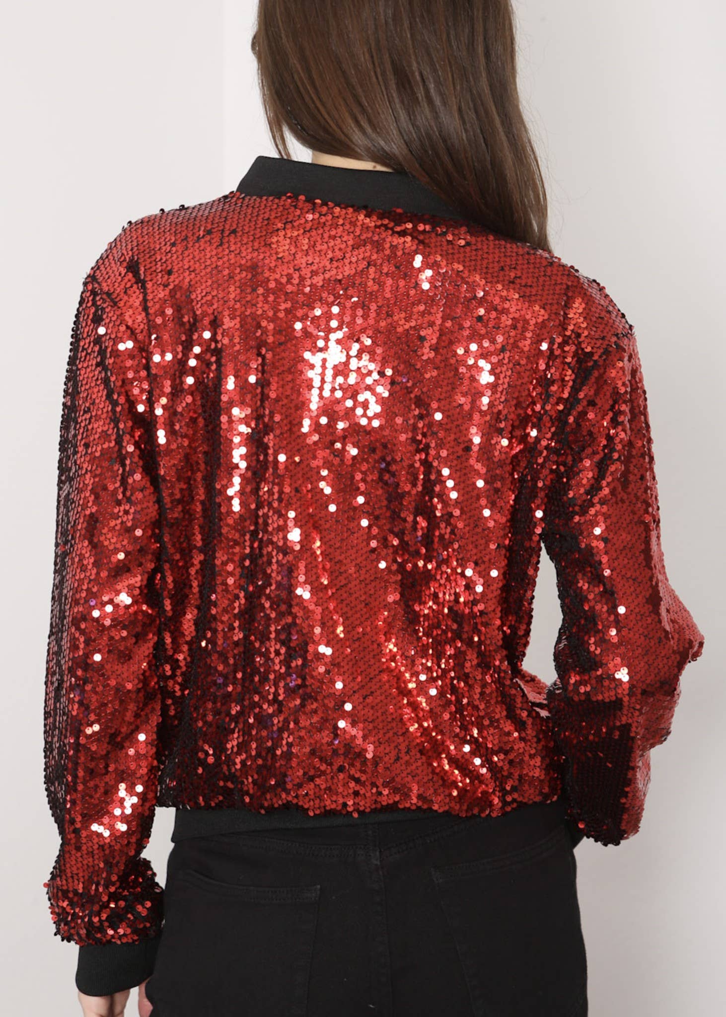 Anna Kaci Wholesale - Wholesale Varsity/Baseball Jacket - Women's - Striped Metallic Sequin Varsity Jacket30
