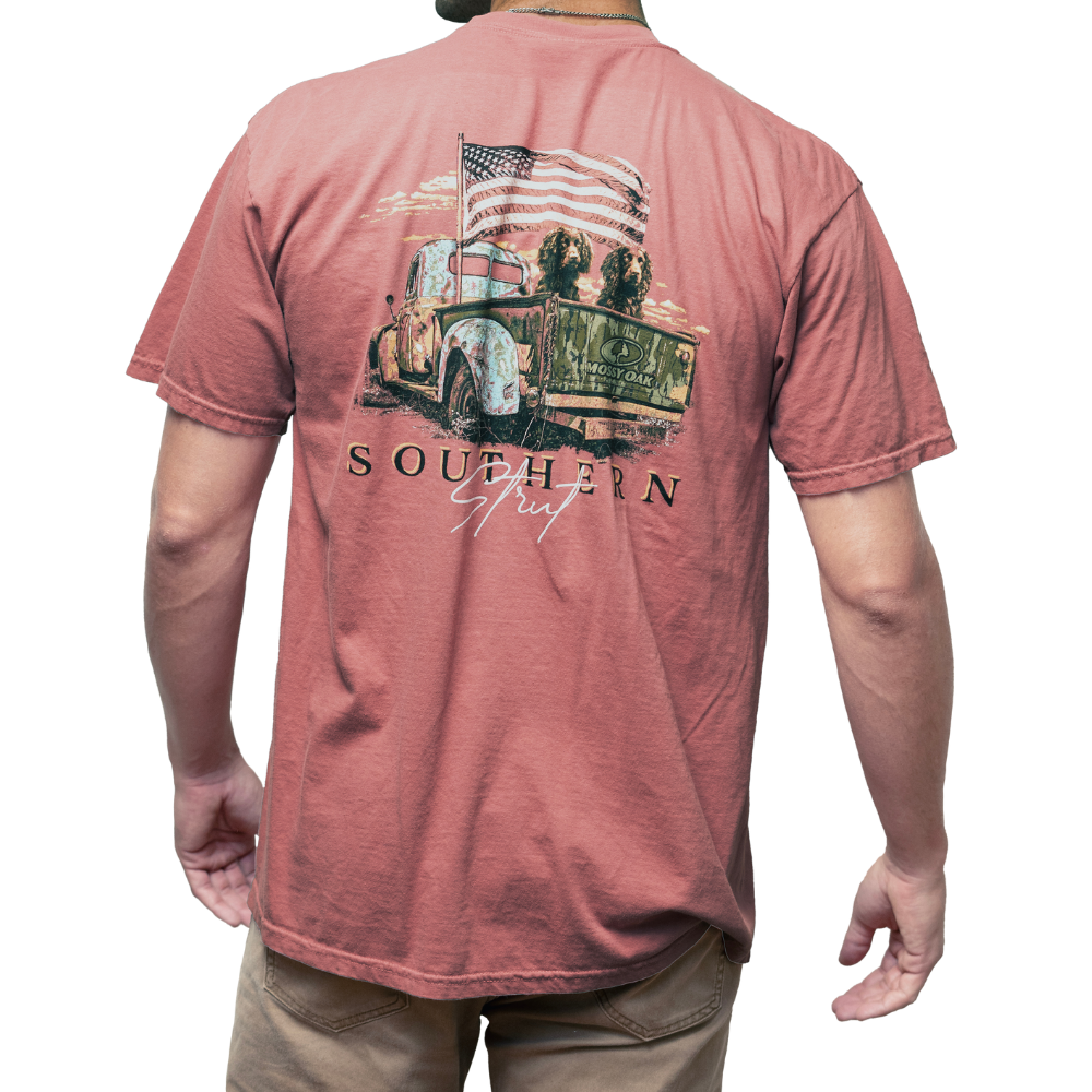 Mossy Oak Boykin Truck Nantucket Red Short-Sleeve T-Shirt for wholesale on Faire4