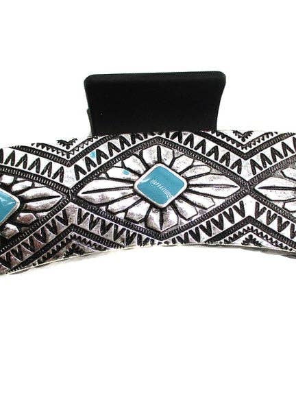 Artiglio per capelli con placca metallica Western Concho per la vendita all'ingrosso da parte di Snowing West