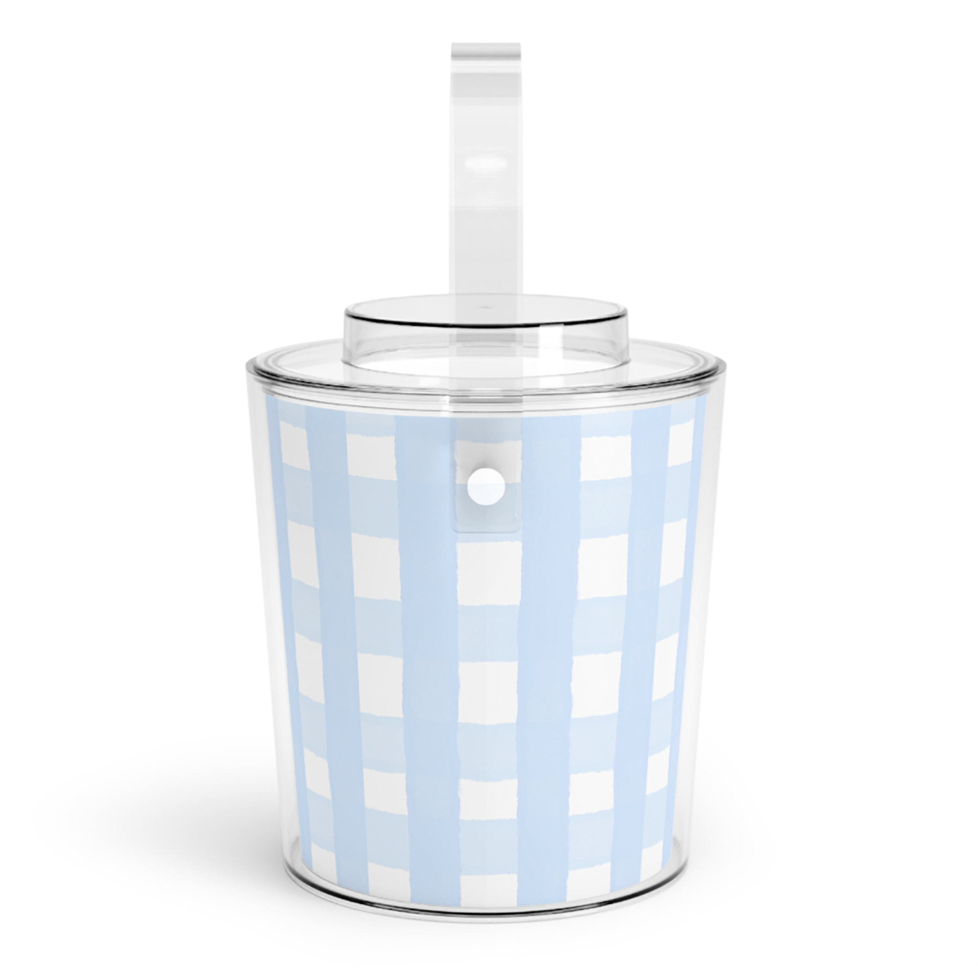Kate by Rolfes Custom Design – wholesale Ice bucket – Gingham Acrylic Ice Bucket with Tongs1