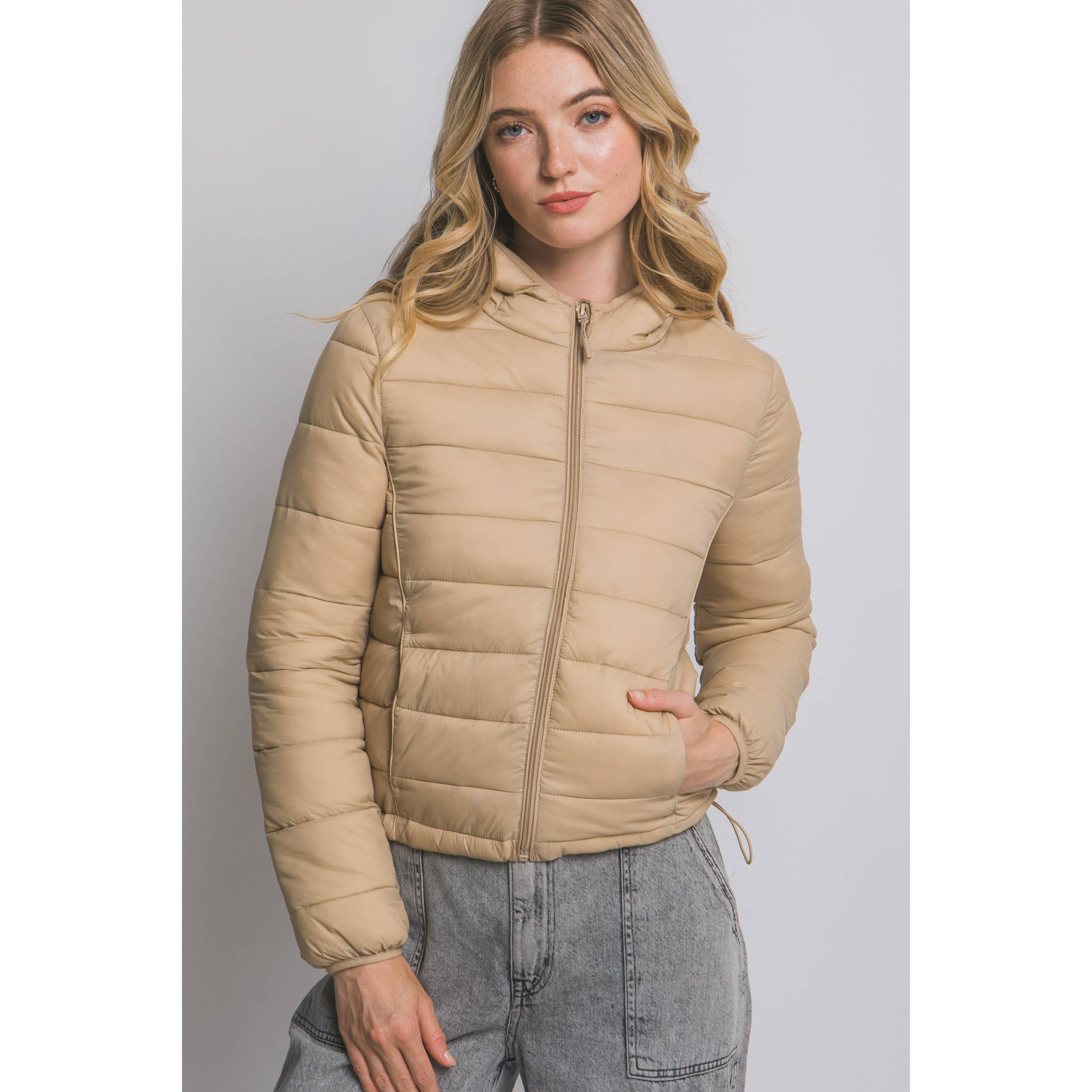 Style Up - Wholesale Puffer Jacket - Women's - Hooded Packable Puffer Jacket with Pouch17