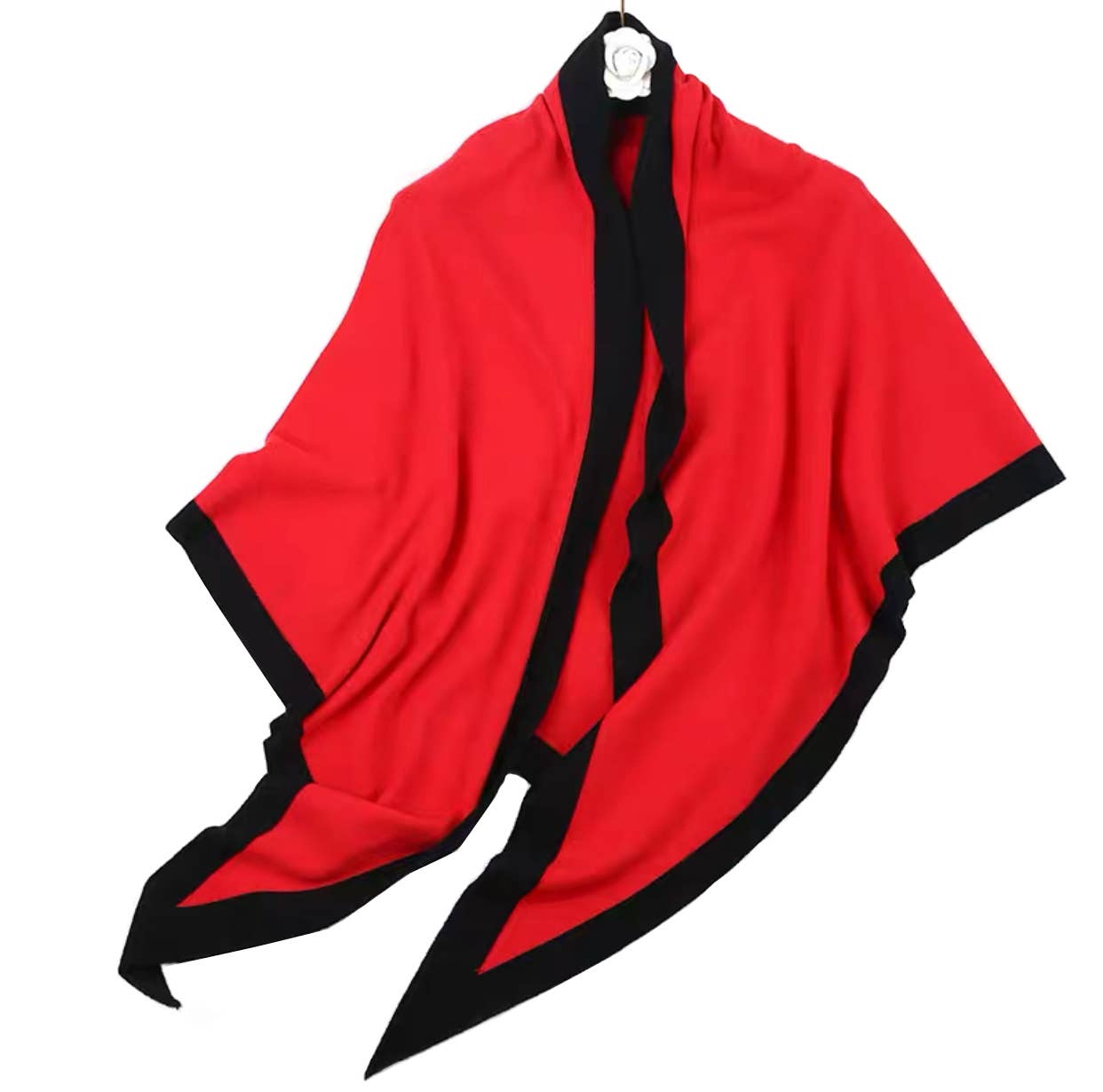 Fennco Styles - Wholesale Omslagdoek - Dames - Driehoekige omslagdoek van kasjmiermix met contrasterende randen18