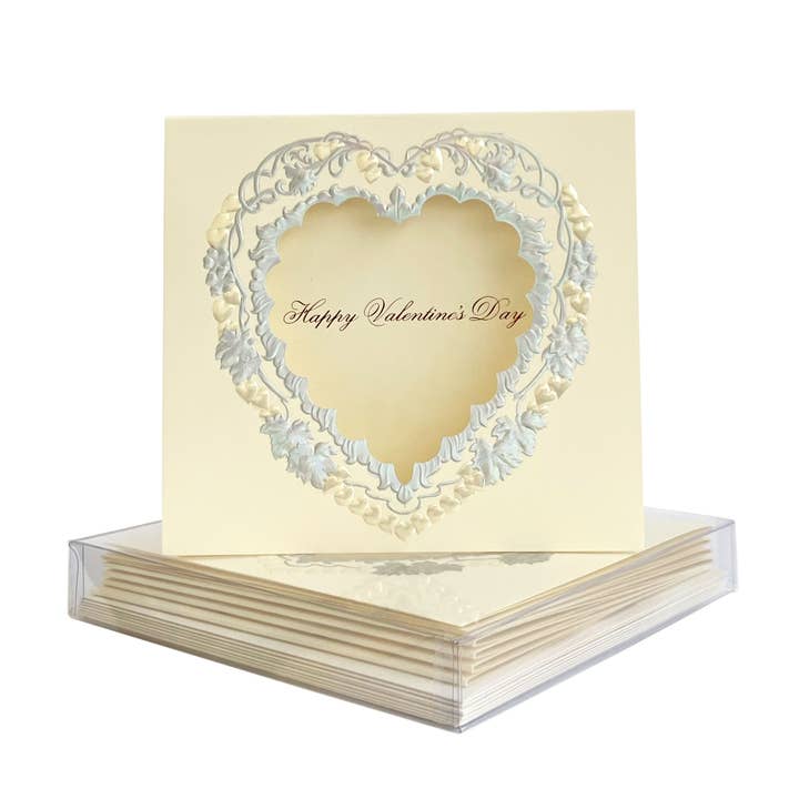 Carte de Saint-Valentin en forme de cœur découpée pour la vente par PAULA SKENE DESIGNS