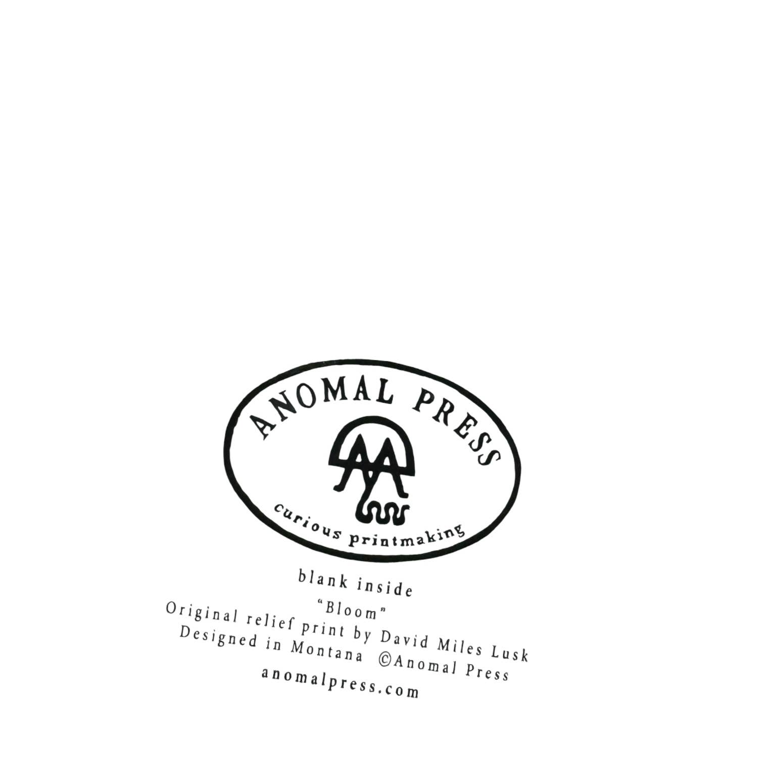 Anomal Press - Wholesale Baby Card - Bloom new baby linocut relief print card4