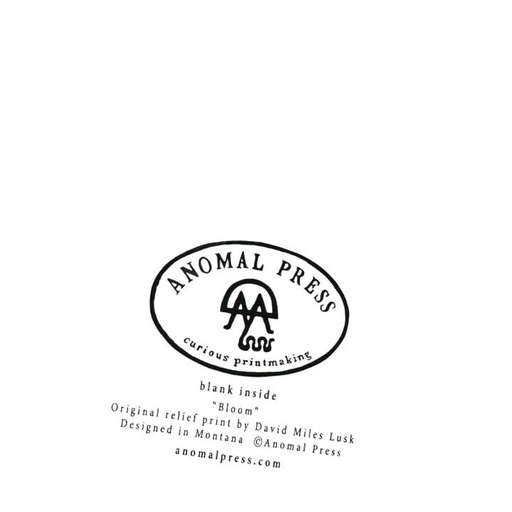 Anomal Press - Wholesale Baby Card - Bloom new baby linocut relief print card4