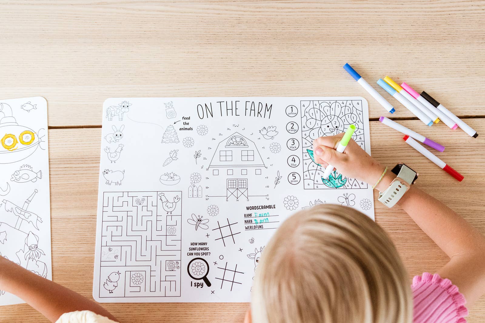 Babeehive Goods - Wholesale Coloring Mat - Kids & Baby - Silicone Reusable Coloring Placemat12