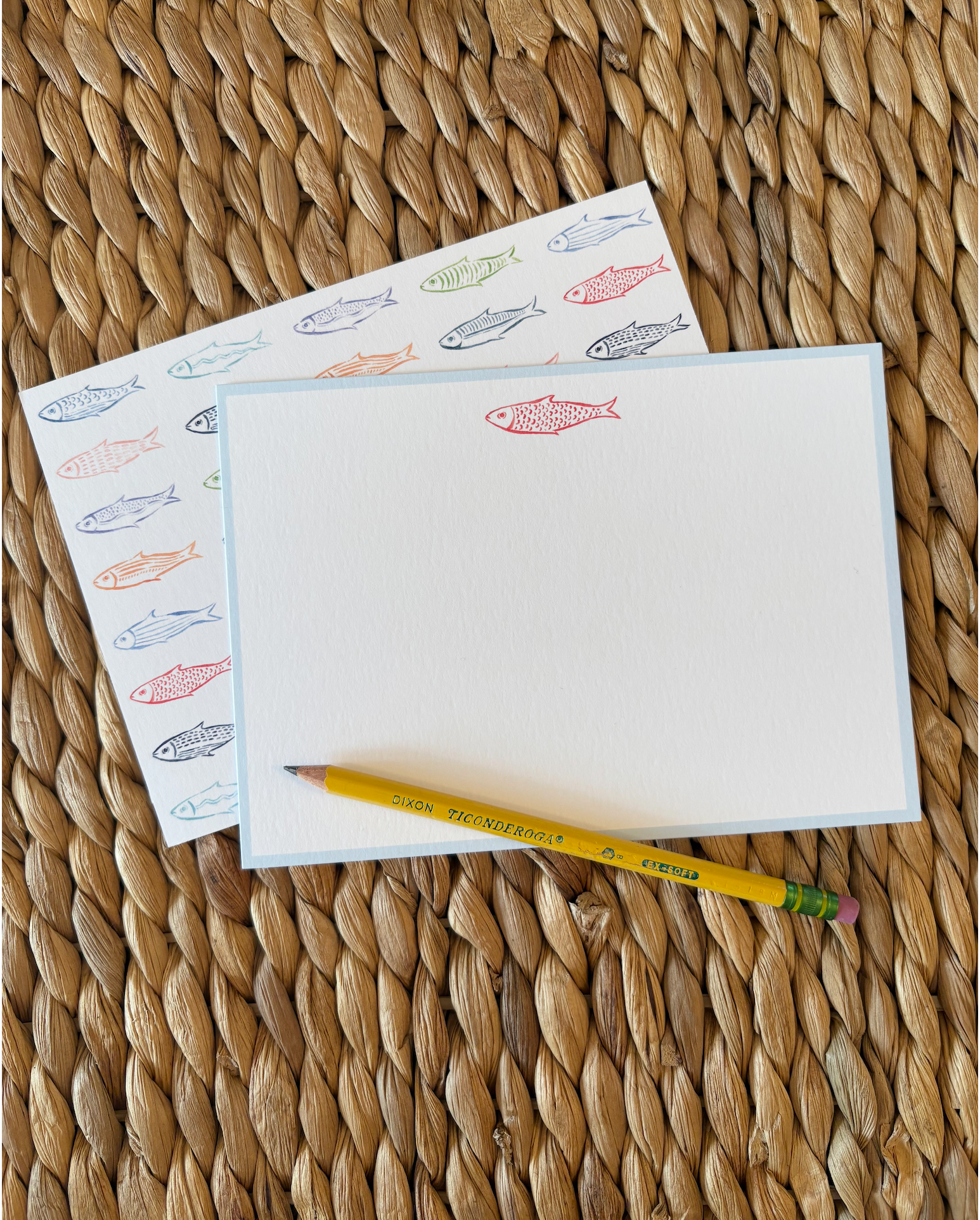 Independent Puppy - Wholesale Stationery/Notecard Set - Rainbow Fish Flat Note Cards, Set of 8 | A72