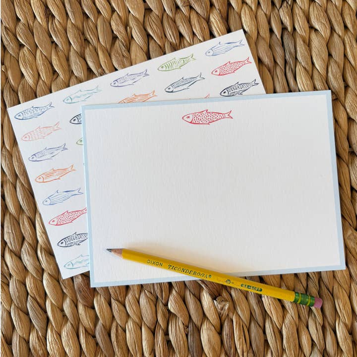 Independent Puppy - Wholesale Stationery/Notecard Set - Rainbow Fish Flat Note Cards, Set of 8 | A72