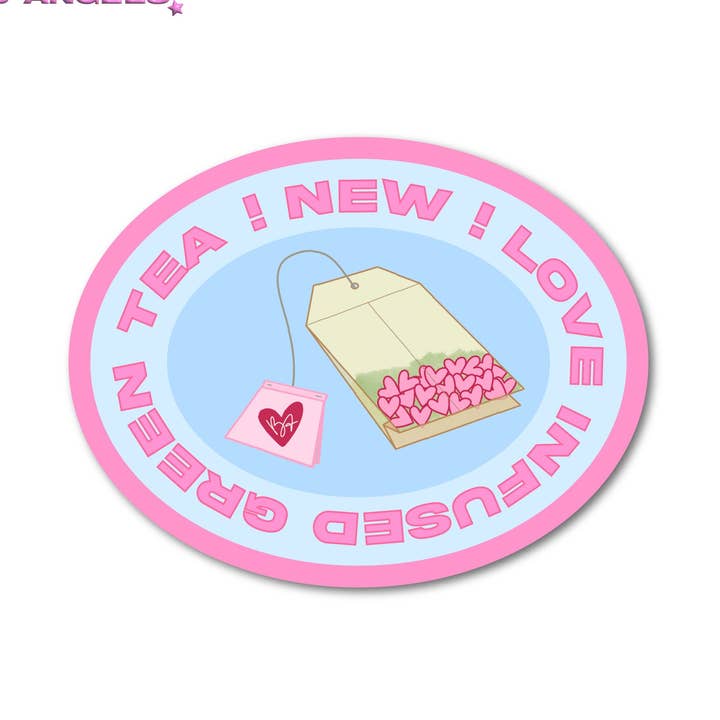 Green Tea Sticker | Waterproof Sticker Aesthetic Sticker Laptop Sticker Quote Sticker Journal Sticker Hydroflask Sticker Planner Sticker for wholesale by Blushed Angels