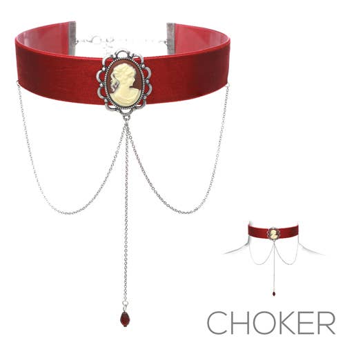 Western Fashion - Vente Collier ras-de-cou - Collier ras de cou Cameo Drop Chain1