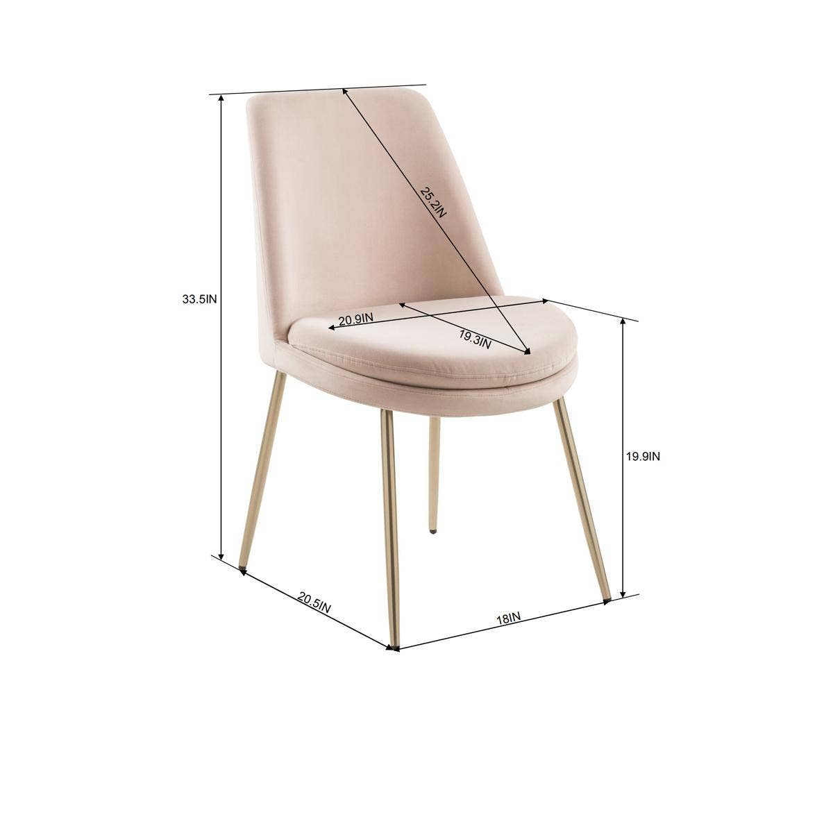 HOMYCASA DESIGN INC - Wholesale Chair - Modern Velvet Dining Chair- Gold Legs-Beige4