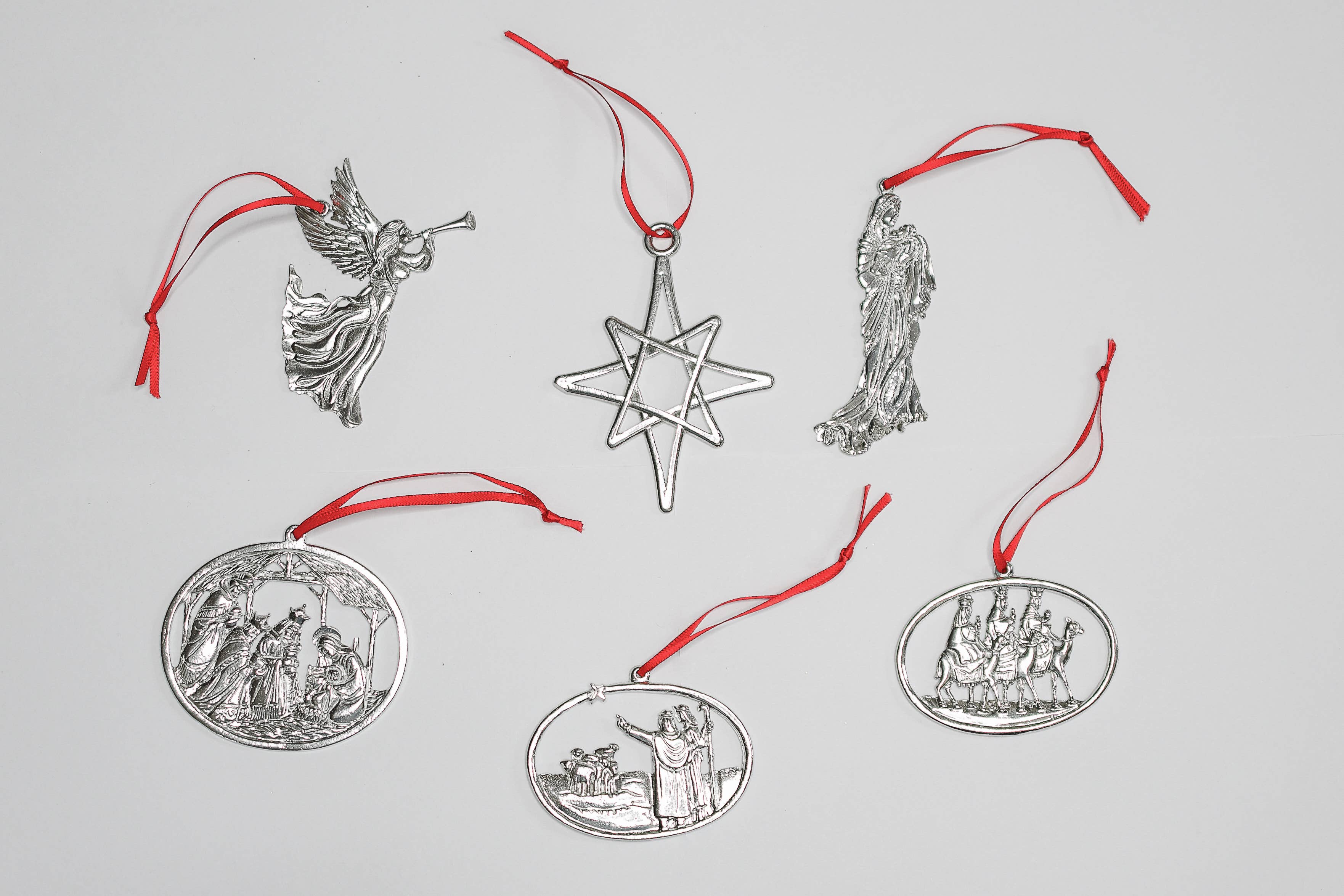 House of Morgan Pewter - Wholesale Ornament Set - Nativity Bible Story Christmas Ornaments - Christian Gifts1