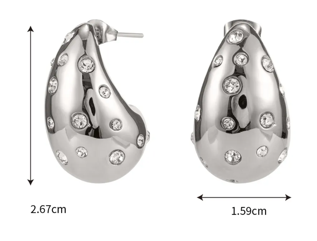 HoopLa – Brincos de argola por atacado – Ícone Gota de Lágrima - Aço Inoxidável e Zircônia Cúbica22