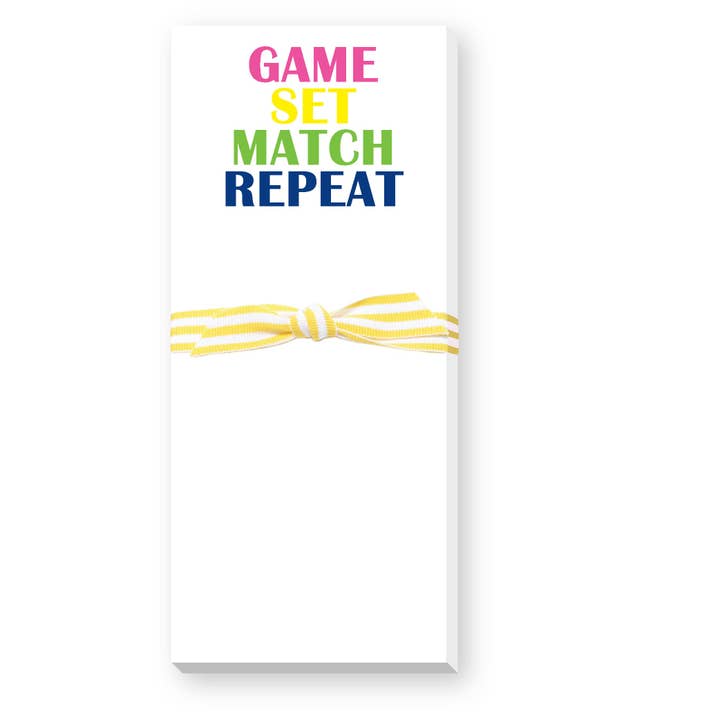 Donovan Designs - Wholesale Notepad - GAME SET MATCH TENNIS NOTEPAD