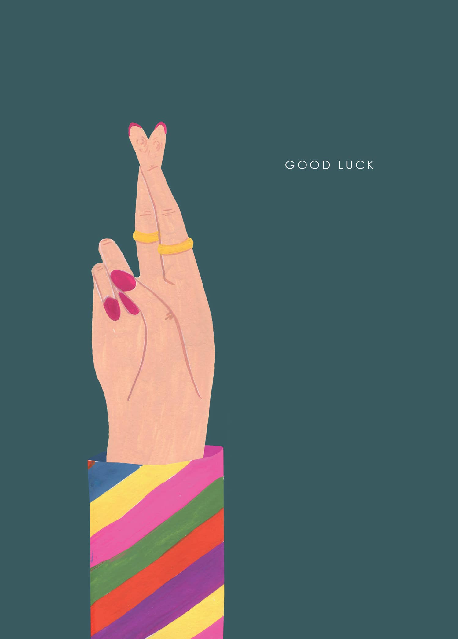 Hutch Cassidy – wholesale Good Luck card – 'Good Luck Hand' Greetings Card1