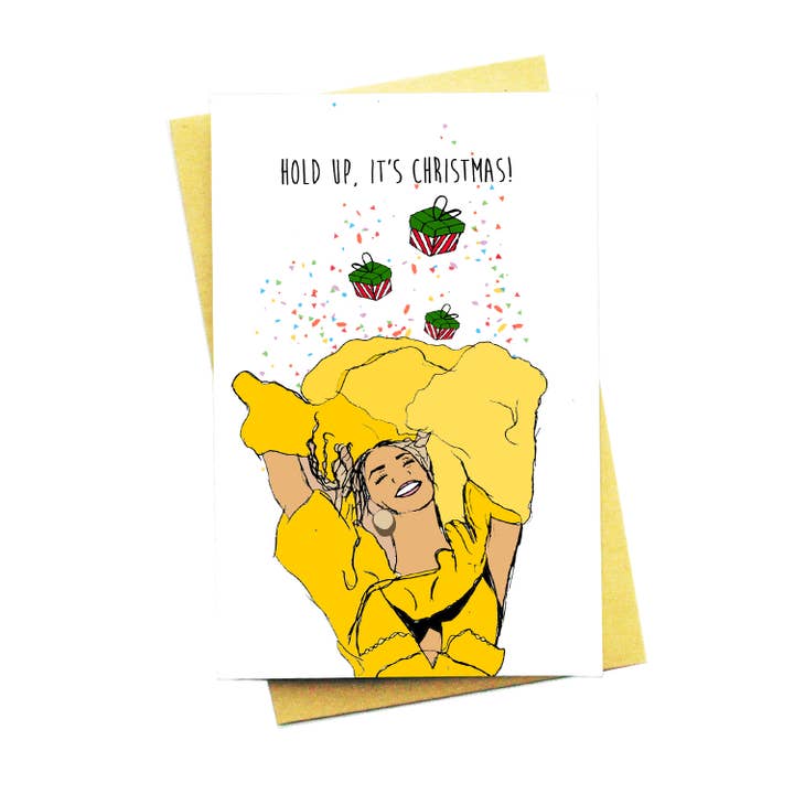 Tieni premuto... E' Natale... Biglietto natalizio Beyonce. per la vendita all'ingrosso da parte di Nocturnal Paper