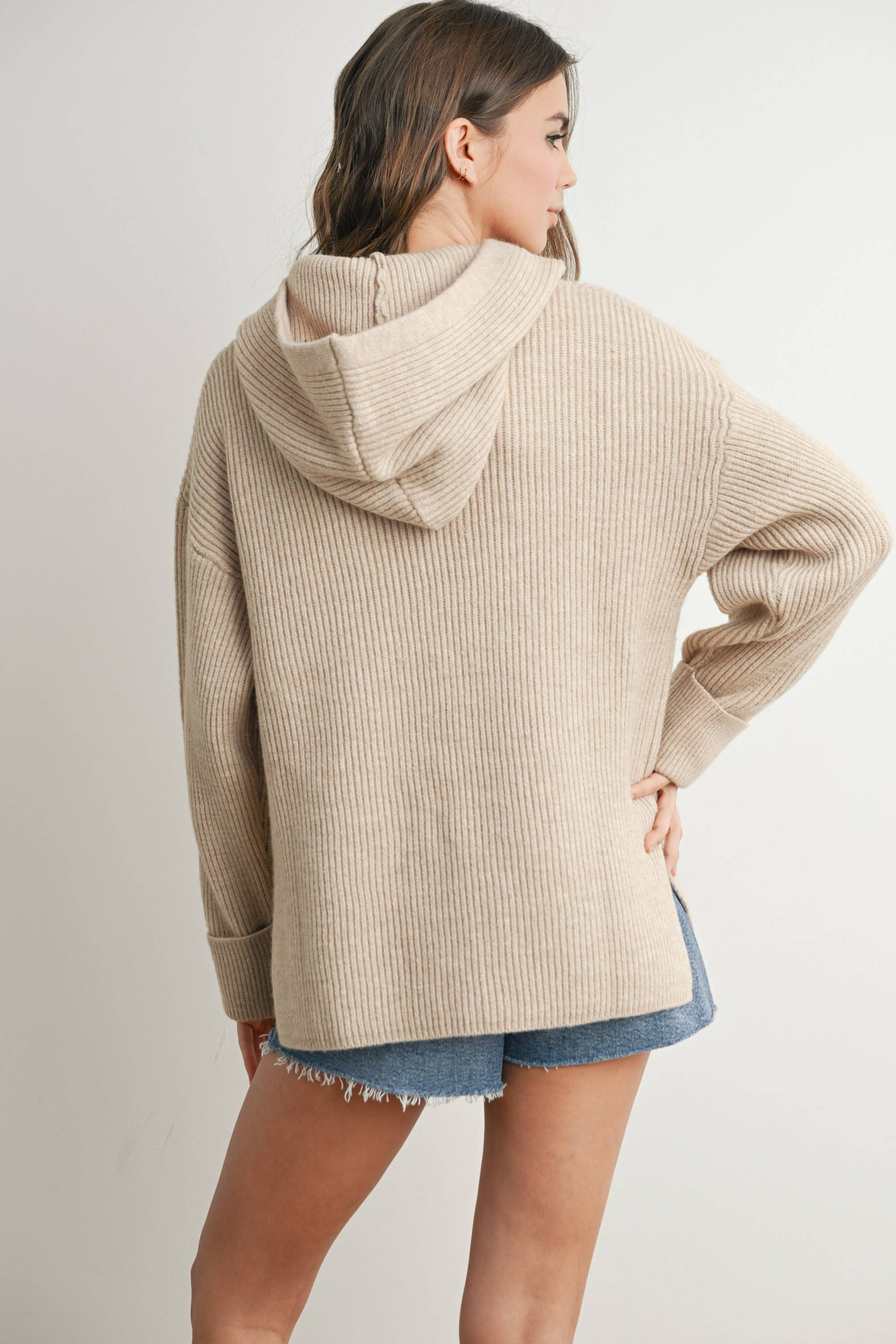 BUTTERMELON - Venta al por mayor Jersey de punto - Mujer - Jersey con capucha bordado de Nueva York - BMW72779