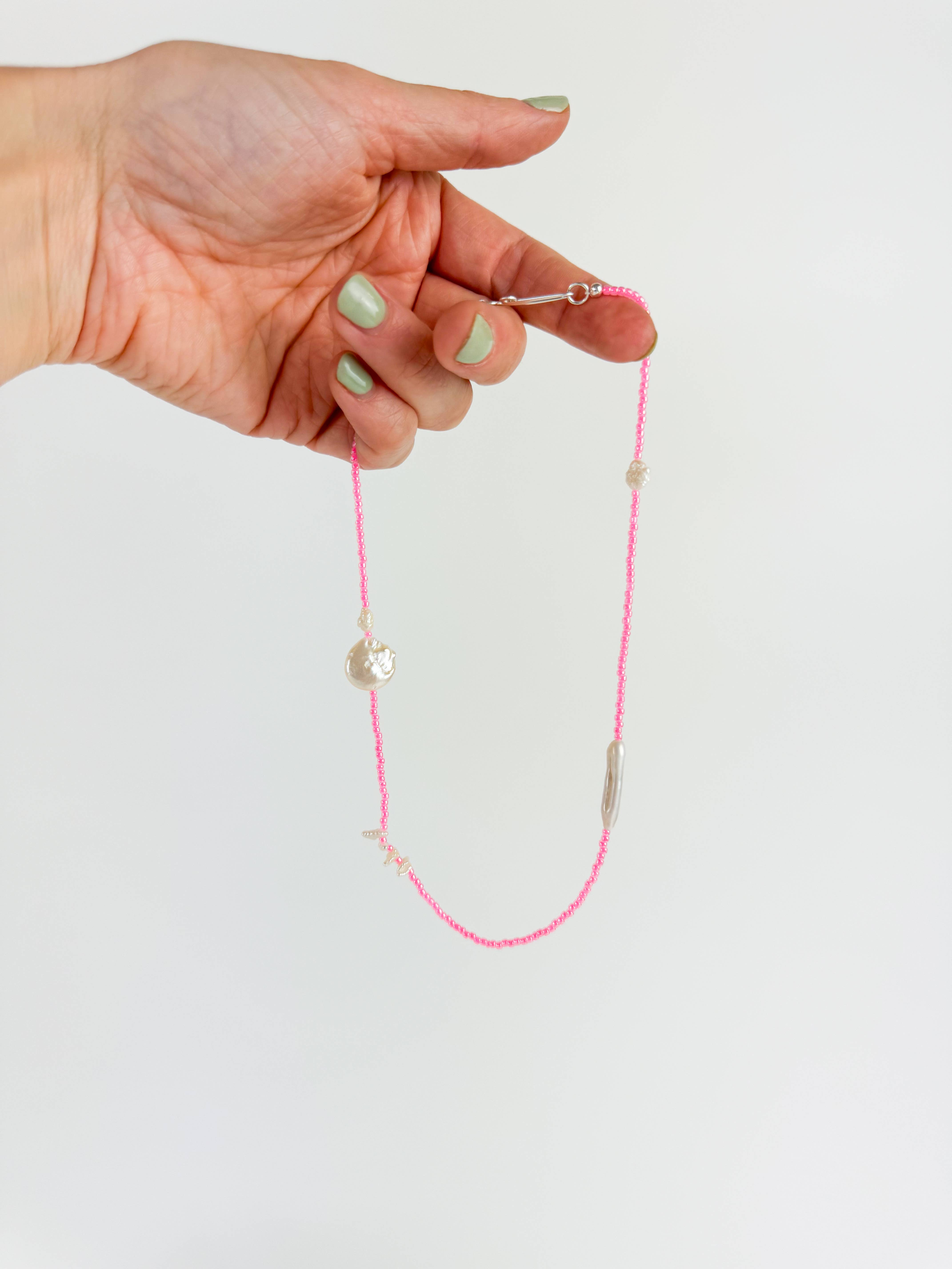 Bright Pink Trance The Ama Necklace for wholesale on Faire9