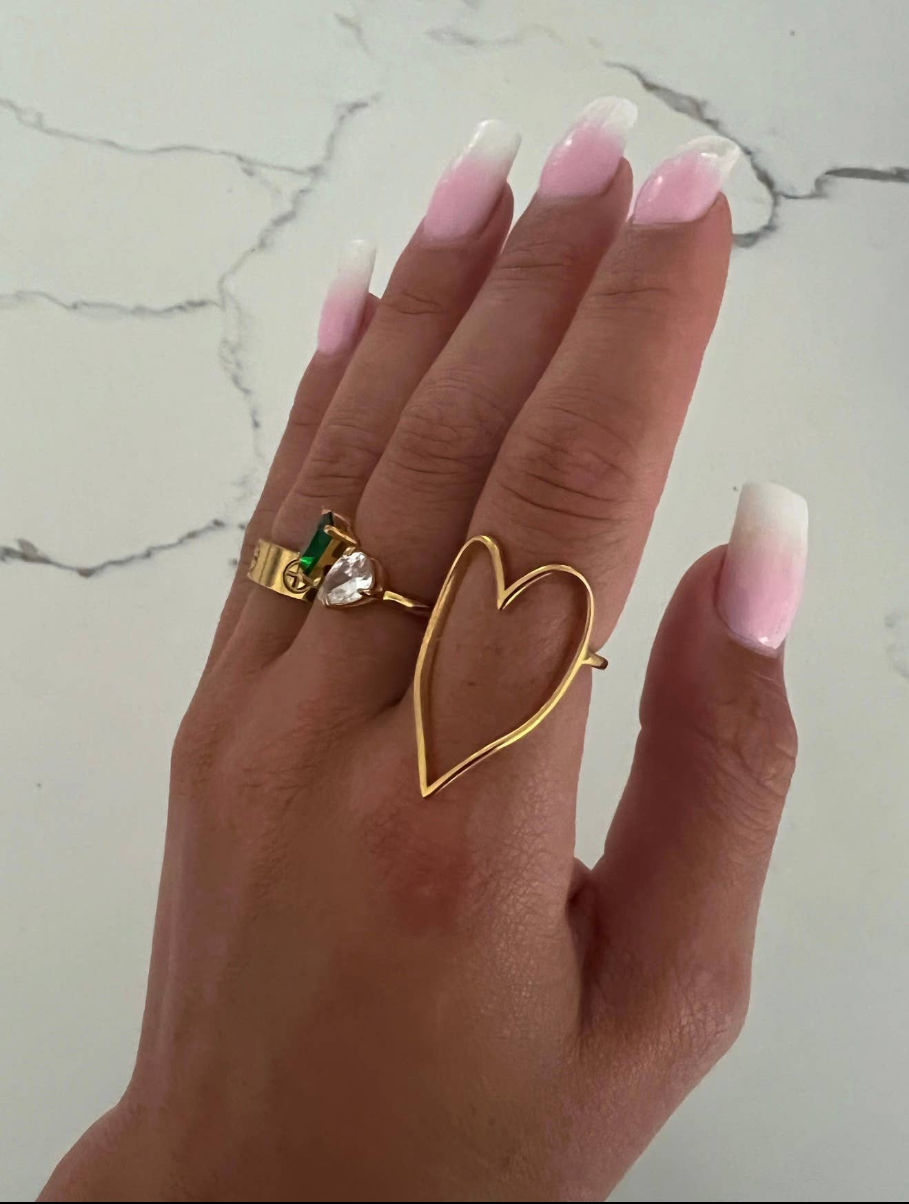 CHANSUTTPEARLS - Wholesale Cocktail/Statement Ring - GOLD HEART RING
