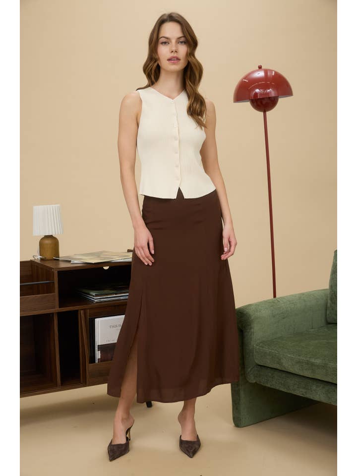 The Workshop Studio - Wholesale Skirt - Women's - SIDE SLIT LIGHTWEIGHT MIDI SKIRT21