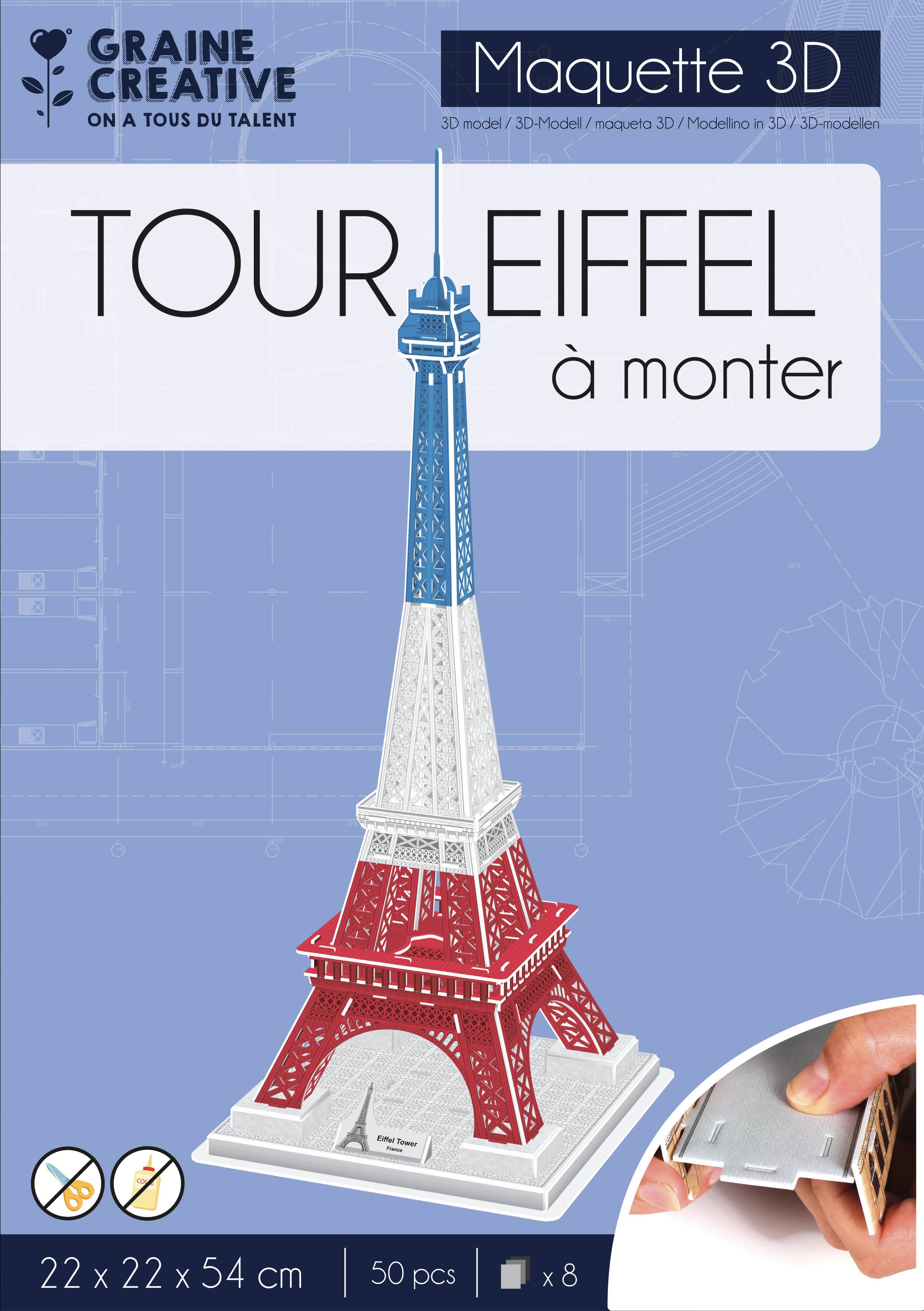 Graine Créative - Venta al por mayor Kit de manualidades - MODELO 3D DE LA TORRE EIFFEL5
