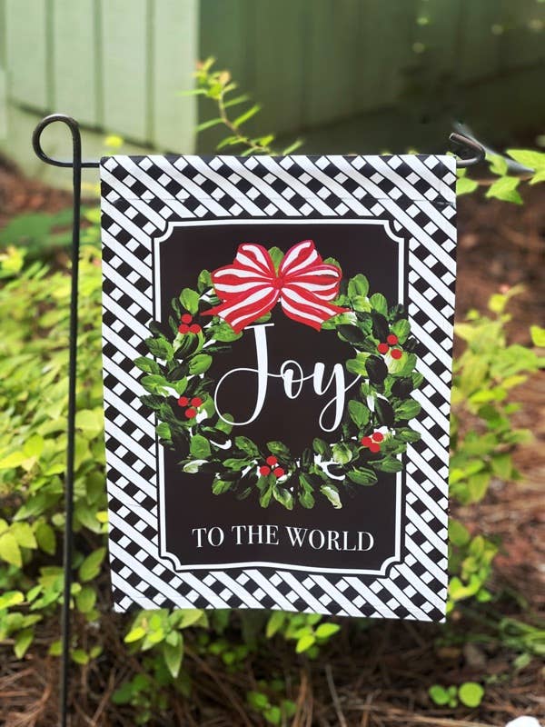 (Joy) to the World Garden Flag for wholesale by Prince Design