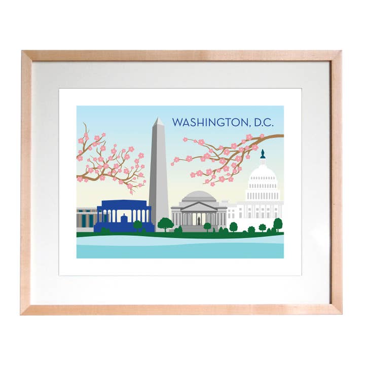 Impresión de arte del horizonte de Washington DC 11x14 Decoración del hogar para venta al por mayor de THE FOUND
