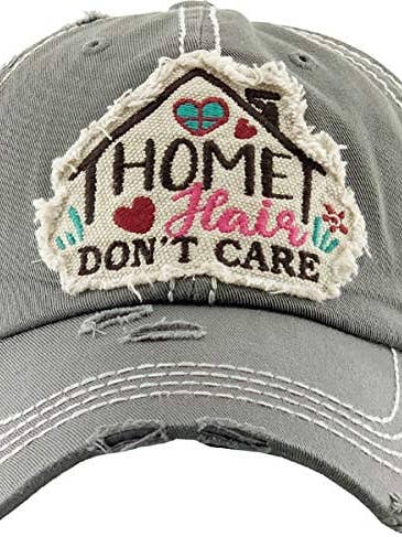 Vintage-Patch-Hut — Haare kümmern sich nicht darum (Taubengrau) für den Großhandel von Funky Junque