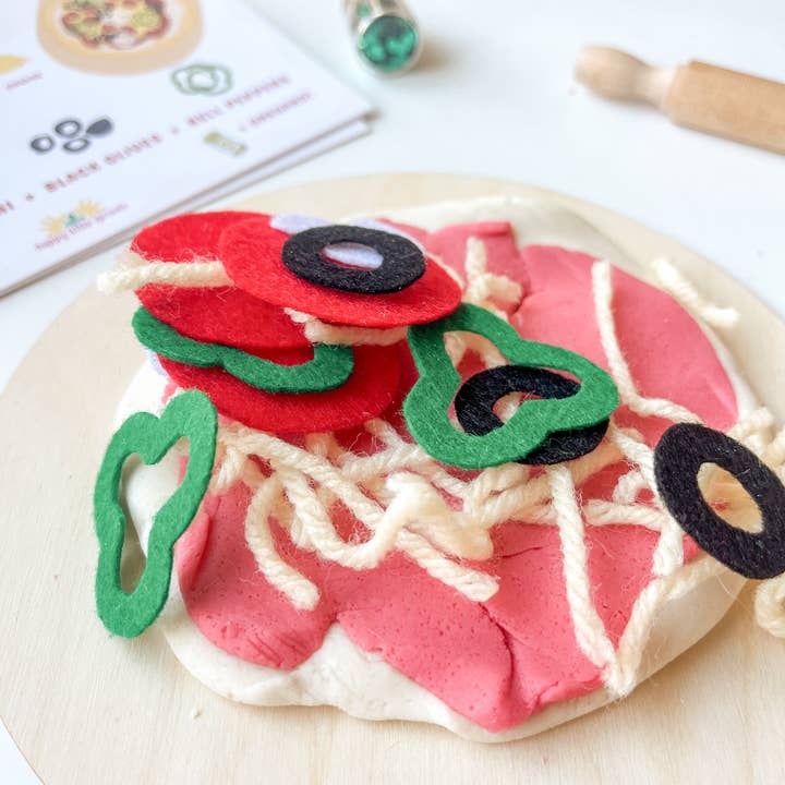 Happy Little Sprouts - Wholesale Putty/Slime - Kids - Finley’s Pizza Party Play Dough Sensory Kit for Kids3