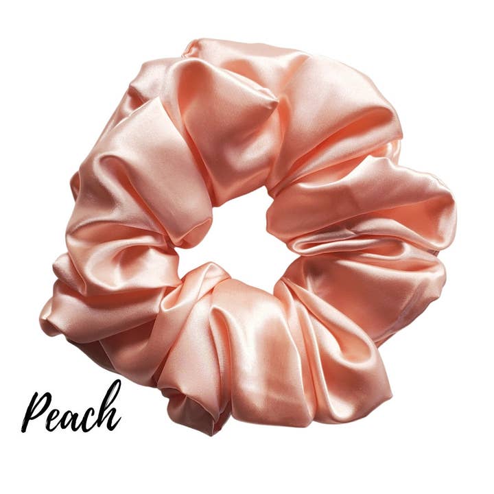 KayJay Creationz – wholesale Scrunchie - Dam – Peach Satin Scrunchie| Hårskruvar för kvinnor | Hårband | Gåvor till henne