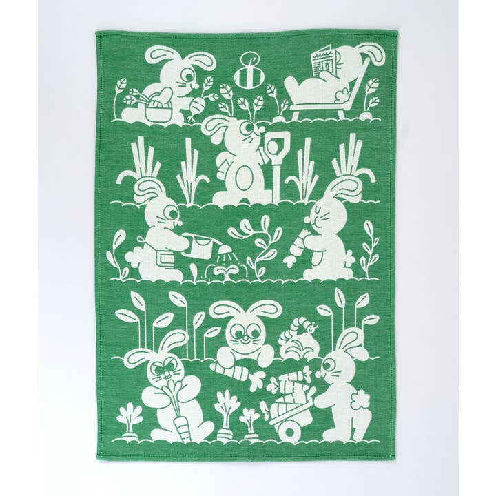 Wrap - Wholesale Tea Towel - Garden Rabbits Cotton Tea Towel