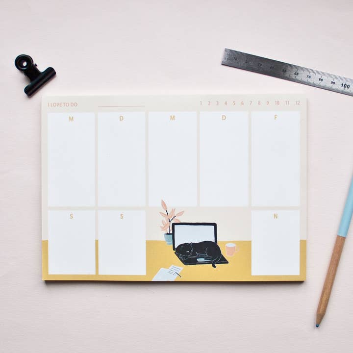 Planner settimanale per gatti formato A5 per la vendita all'ingrosso da parte di Katja Rub