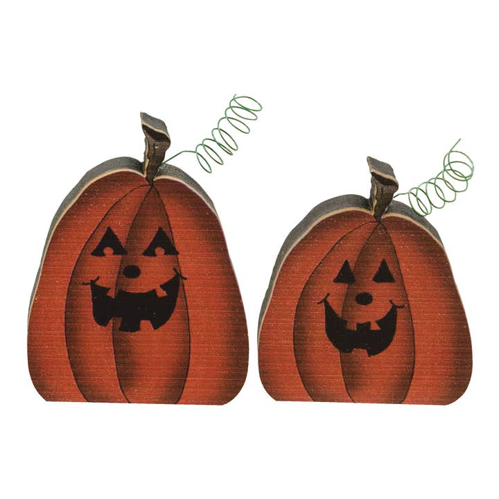 Jack-O-Lantern Sitter, 2 stuks voor wholesale door The Hearthside Collection