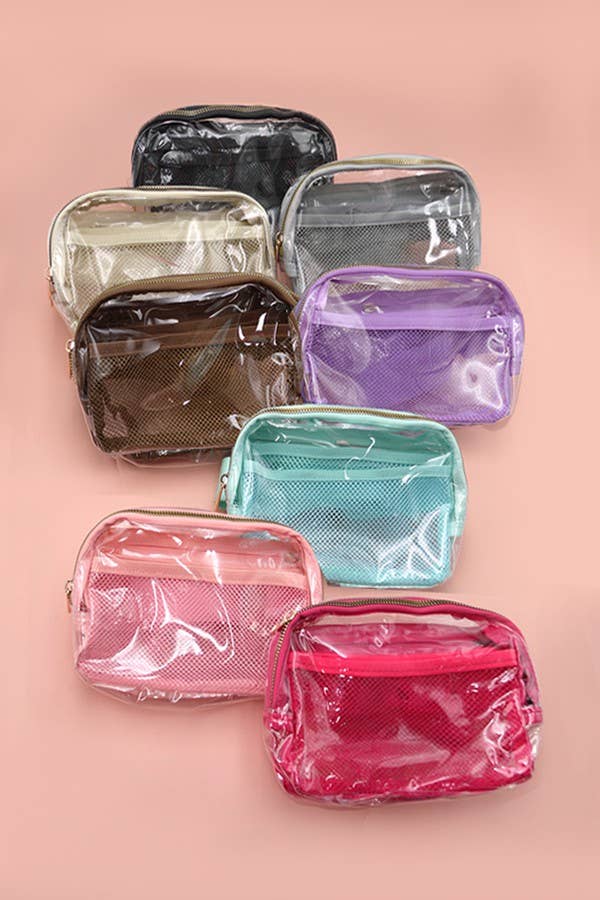 JOSSLYN by wall to wall - Wholesale Belt Bag - Women's - CLEAR CROSS BODY SLING MESSENGER FANNY PACK | 40P5164