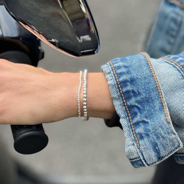 4MM Silver Ball Bracelet for wholesale on Faire