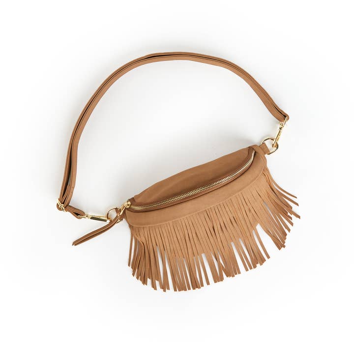 Thomas and Lee Company - Wholesale Belt Bag - Women's - Sabrina Vegan Removable Fringe Style Suede Bum Sling Hip Bag1