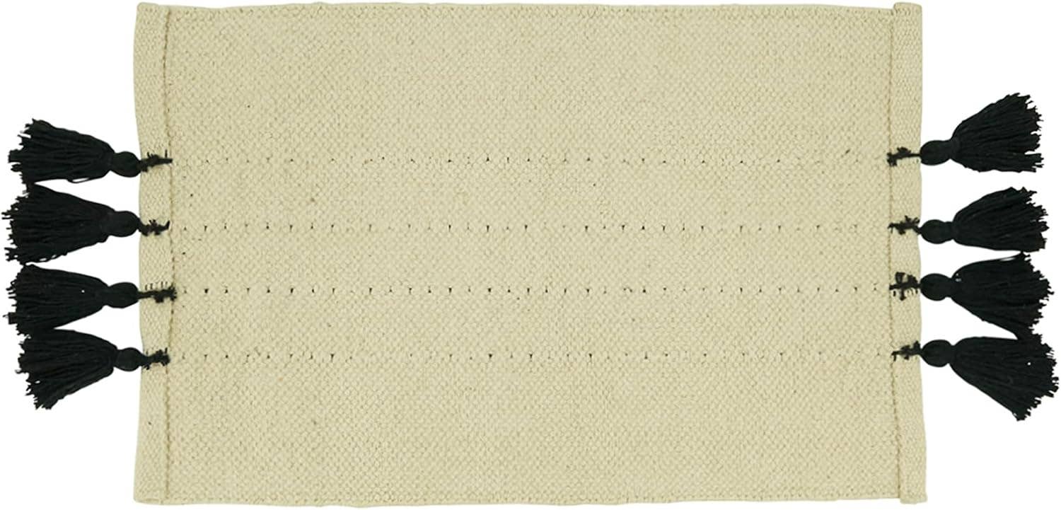 Fennco Styles - Wholesale Placemat - Stitched Natural Cotton 14"X20" Placemat with Tassels 2