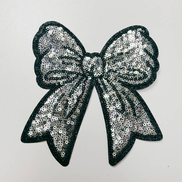 TEELUX - Wholesale Patch - 5.5" Sequin Bow - Sold in Sets of 2 - multiple color choices. - SEQUIN Patch2