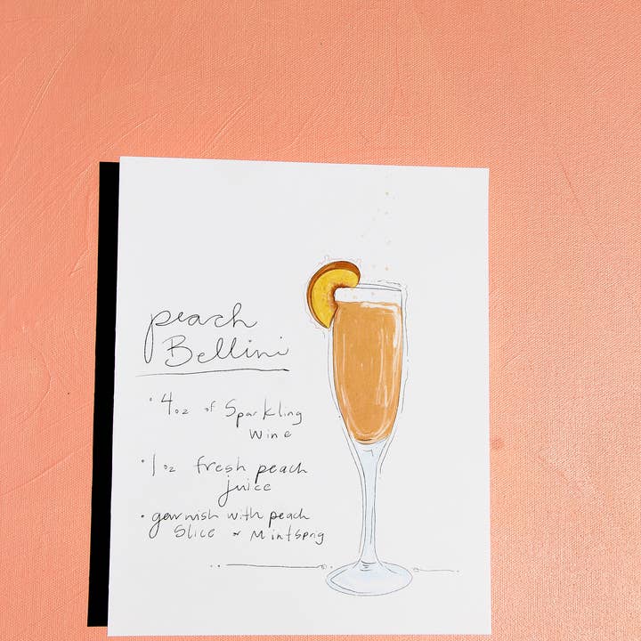 Madison O'Brien Art - Wholesale Art Print - Peach Bellini Cocktail Print2