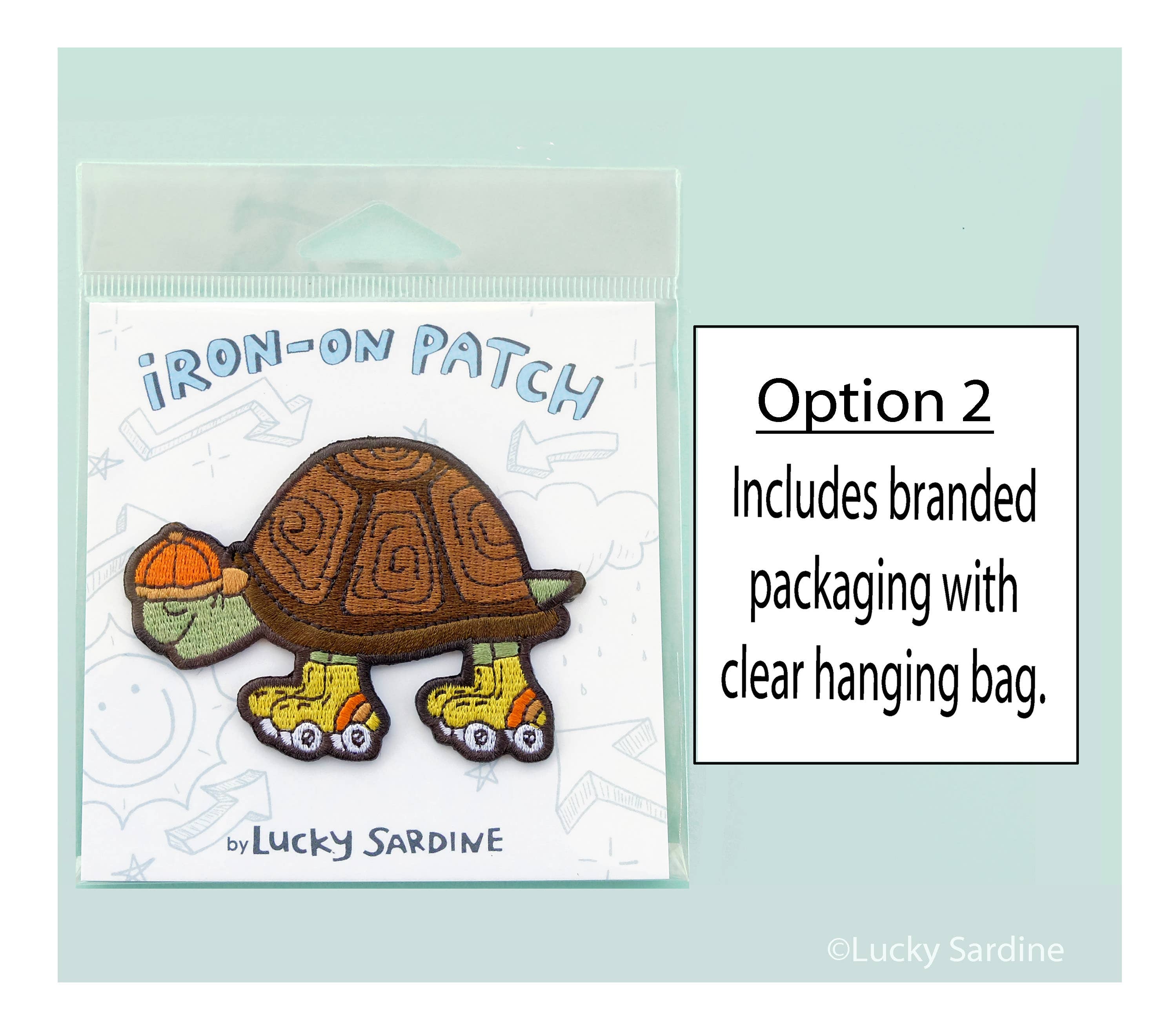Lucky Sardine - Wholesale Patch - Tortoise Skate, Slow Roll Turtle, Embroidered Iron-On Patch1
