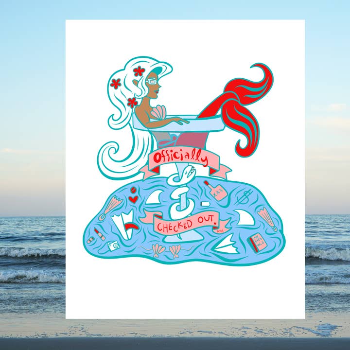 Impression d'art Sirène Ivre pour la vente par Of Light & Sea