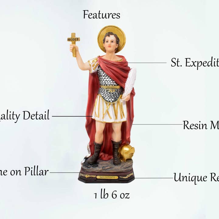 mrcjsales - Wholesale Sculpture - MrcjSales - Saint Expeditus Statue | San Expedito | Multiple Sizes | Realistic Resin Craft | Ideal for Church, Home, Gifts2