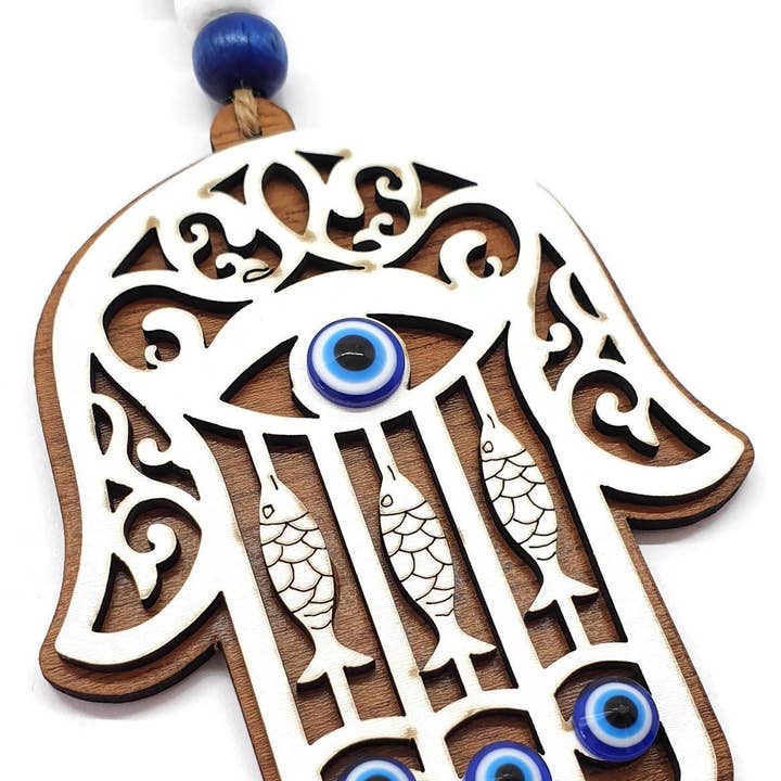 Hamsa, Hand of Fatima Wall Hanging Ornament for blessing for wholesale by MYSTIC JEWELS