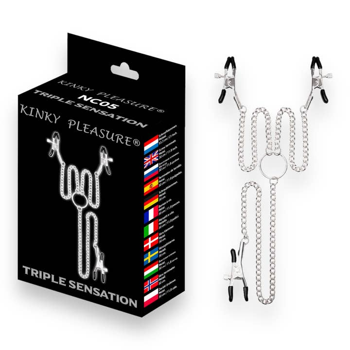 Kinky Pleasure - Wholesale Sex Toy - Kinky Pleasure - NC05 - Triple Sensation - Kinky Clamps - Heavy version - Nipple Clamps - Nice Colour box3