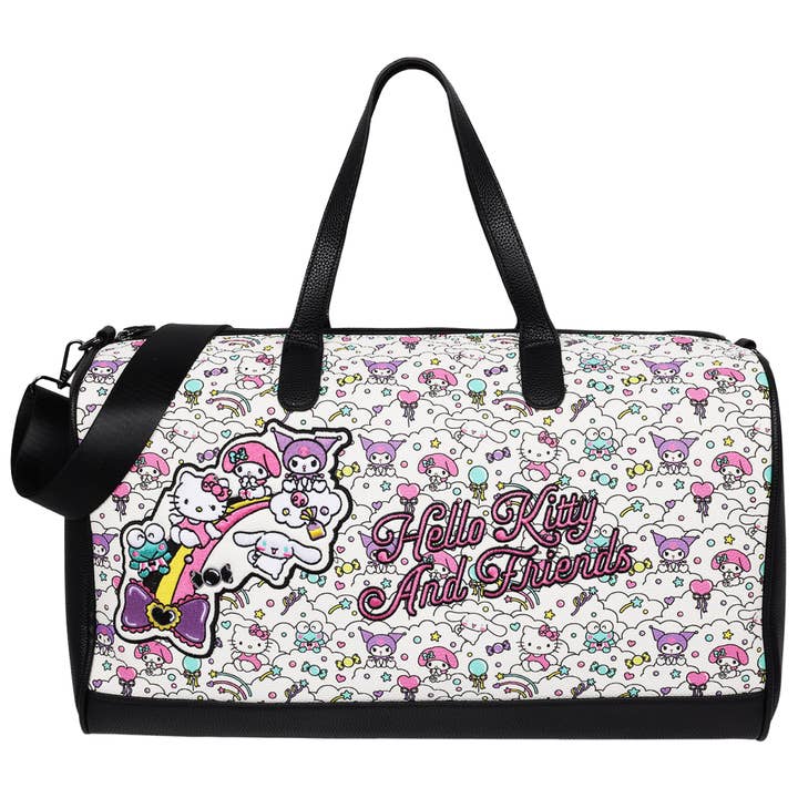 Ful Sanrio Hello Kitty and Friends “Sugar Rush” Black & White Weekender Duffel for wholesale by Concept One