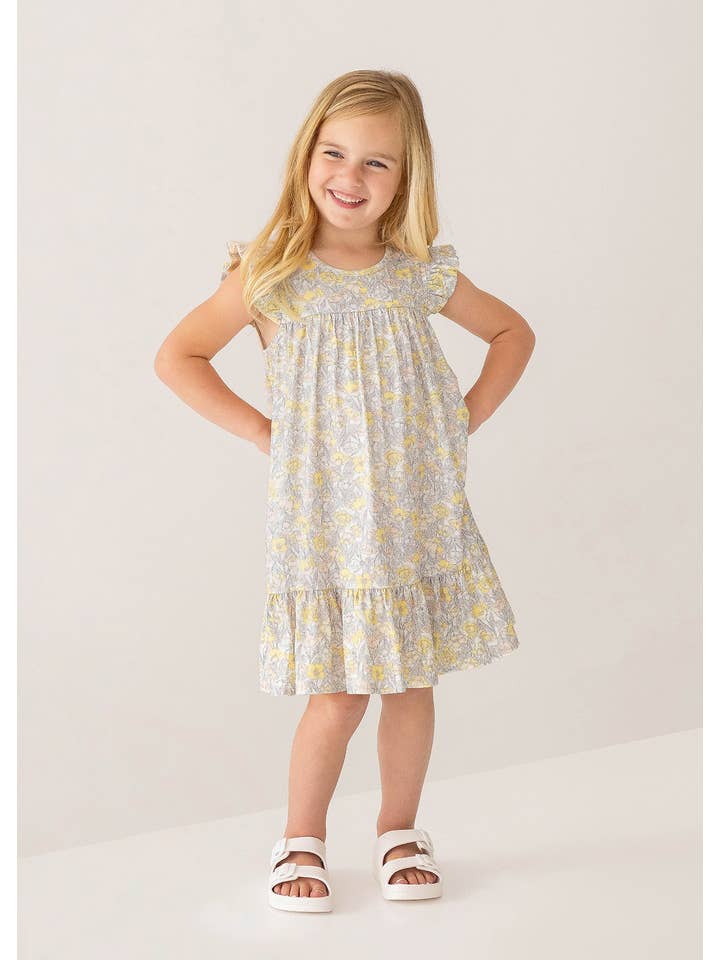 Mila Yellow Floral Dress for wholesale on Faire