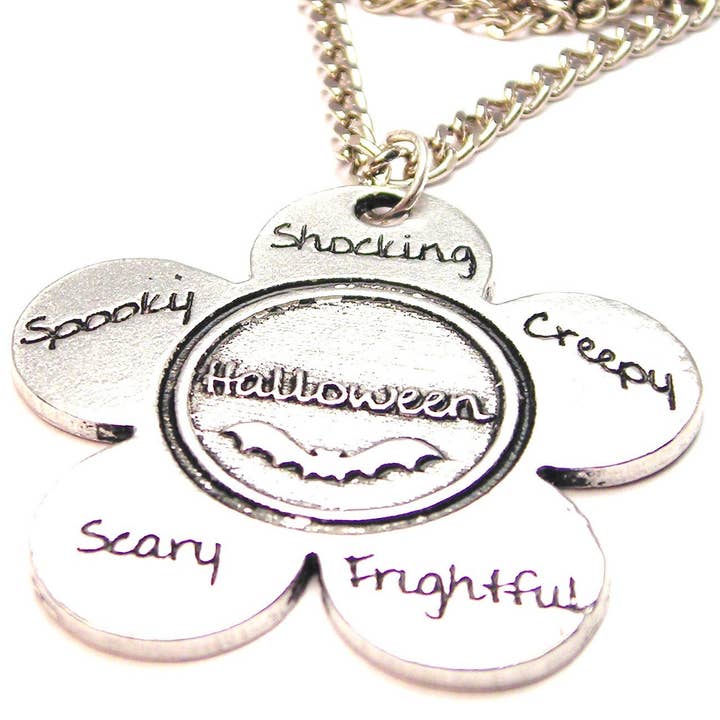The Halloween Flower Large Single Charm Necklace for wholesale by Chubby Chico Charms