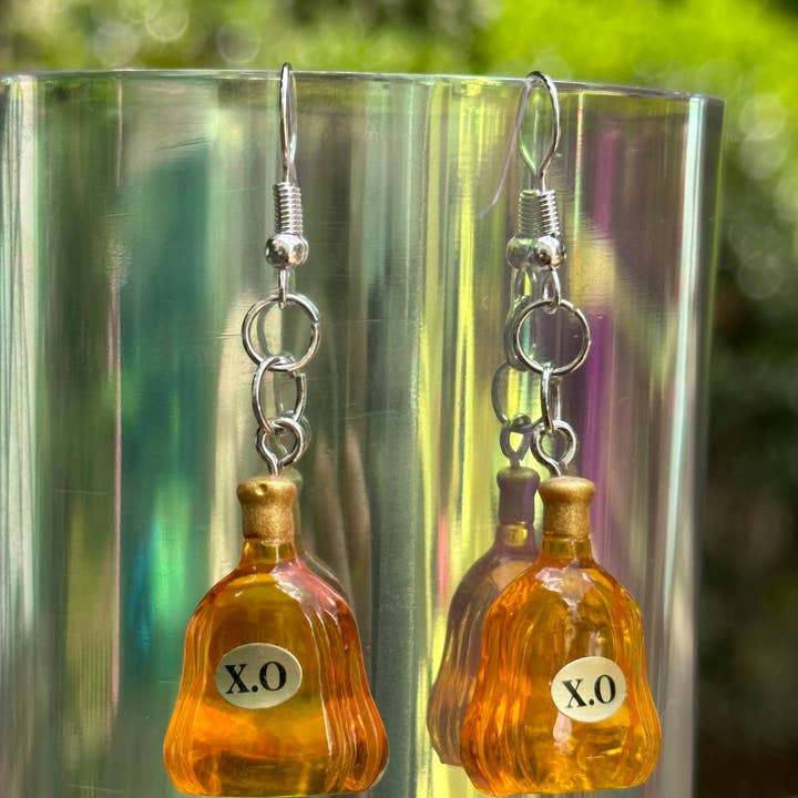 Arcfo Jewelry - Wholesale Dangle Earrings - XO Whiskey Bottle Earrings – Bold Liquor-Inspired Statement 3