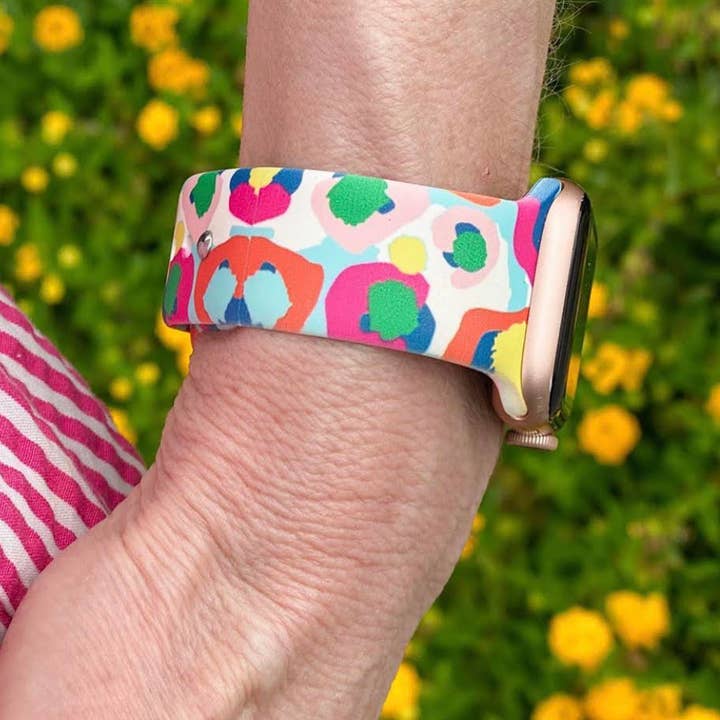Guépard multicolore Bracelet de montre Apple Guépard Multicolore en vente sur Faire2
